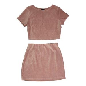 2 Piece Women’s Velour Corduroy Skirt Set Size Medium